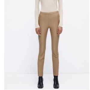 Zara Faux Leather Leggings Taupe Gray